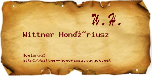Wittner Honóriusz névjegykártya